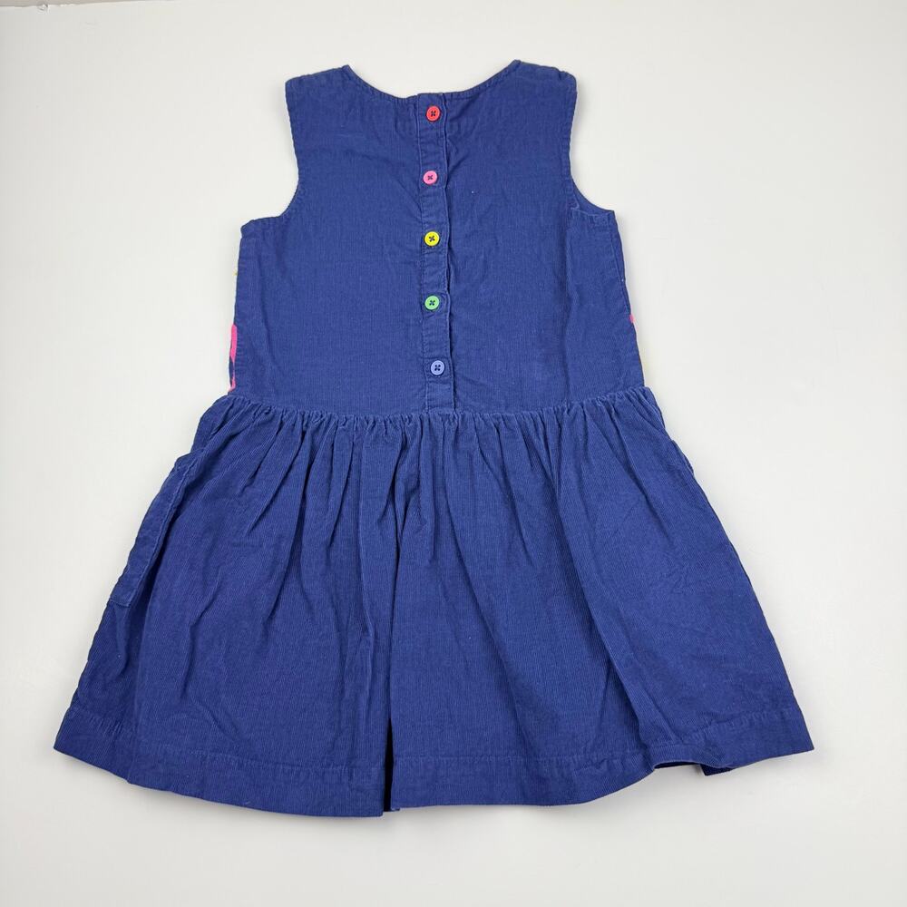 Mini Boden Navy Corduroy Embroidered Unicorn Pinafore Dress, Size 5-6 - Picture 8 of 8